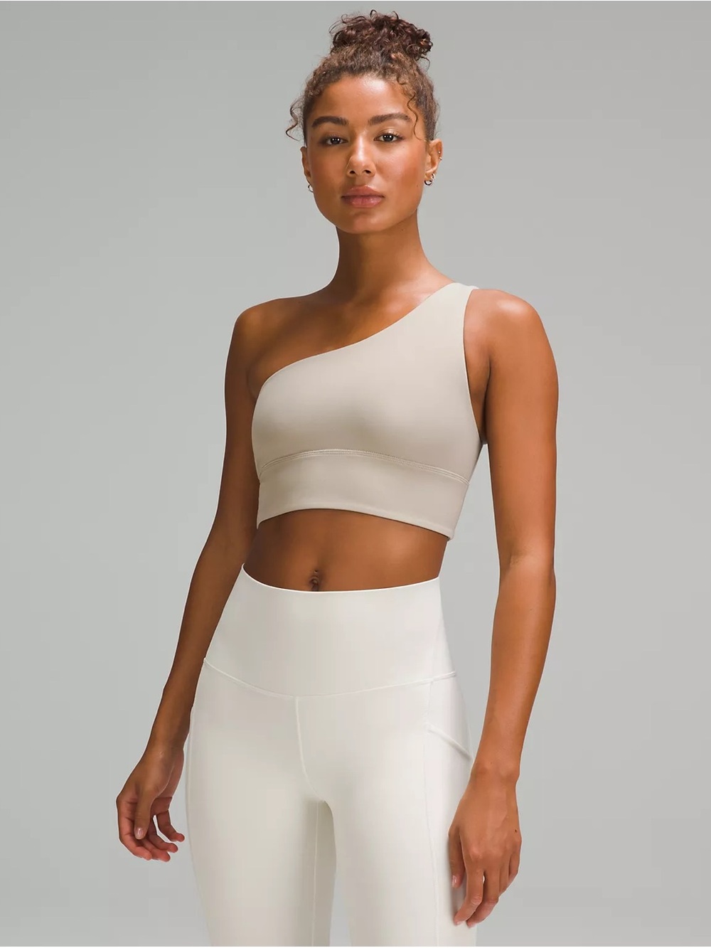 Lululemon One-Shoulder Sports Bra in “Riverstone”